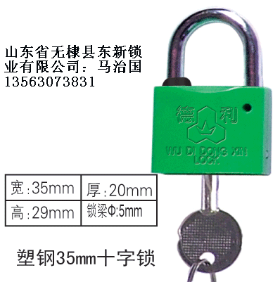 塑鋼35mm十字表箱掛鎖,電表箱計(jì)量箱通用掛鎖,一把鑰匙開(kāi)多把鎖